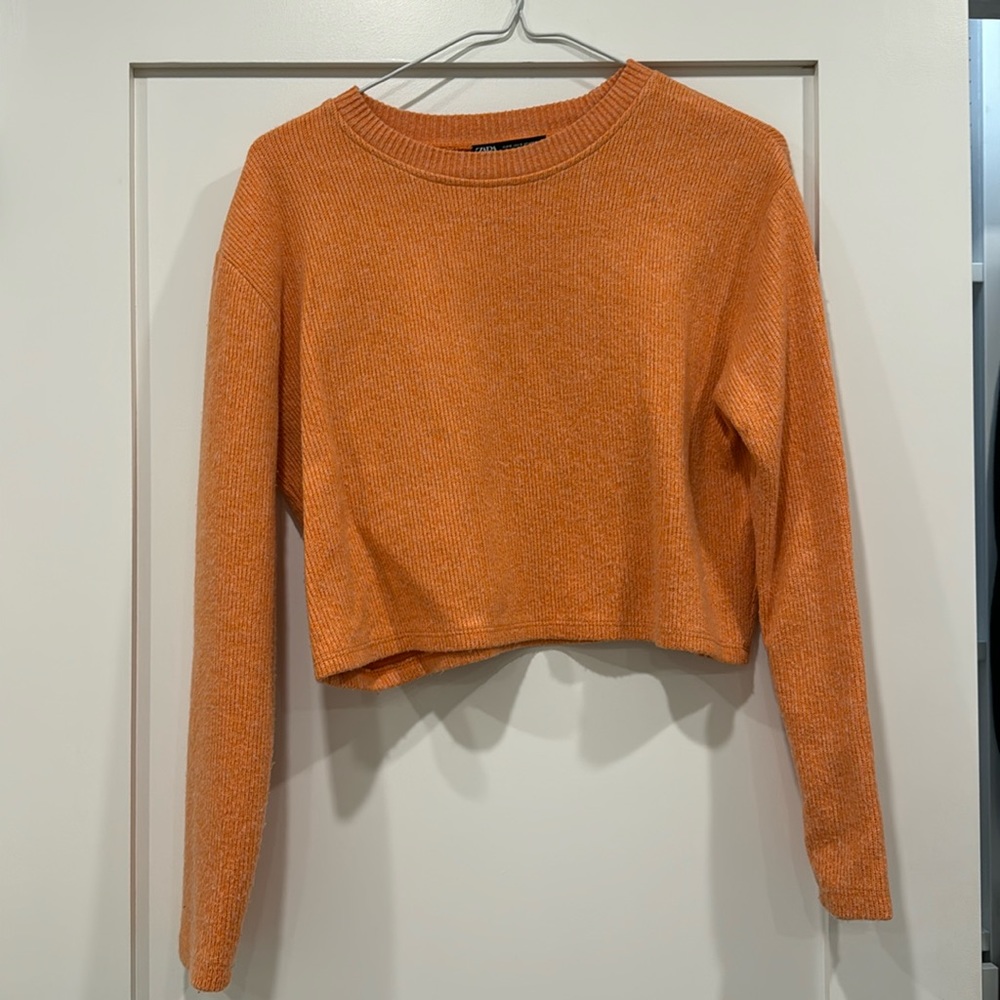 Zara Sweater Midriff Orange Small